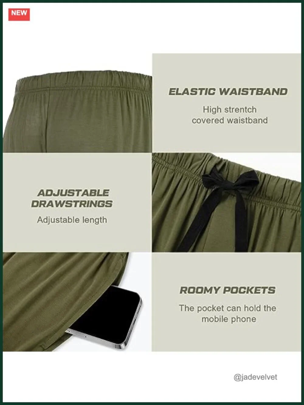 Men's Pajama Bottoms Lounge Sleep Shorts 2 Pack with Pockets Breathable
